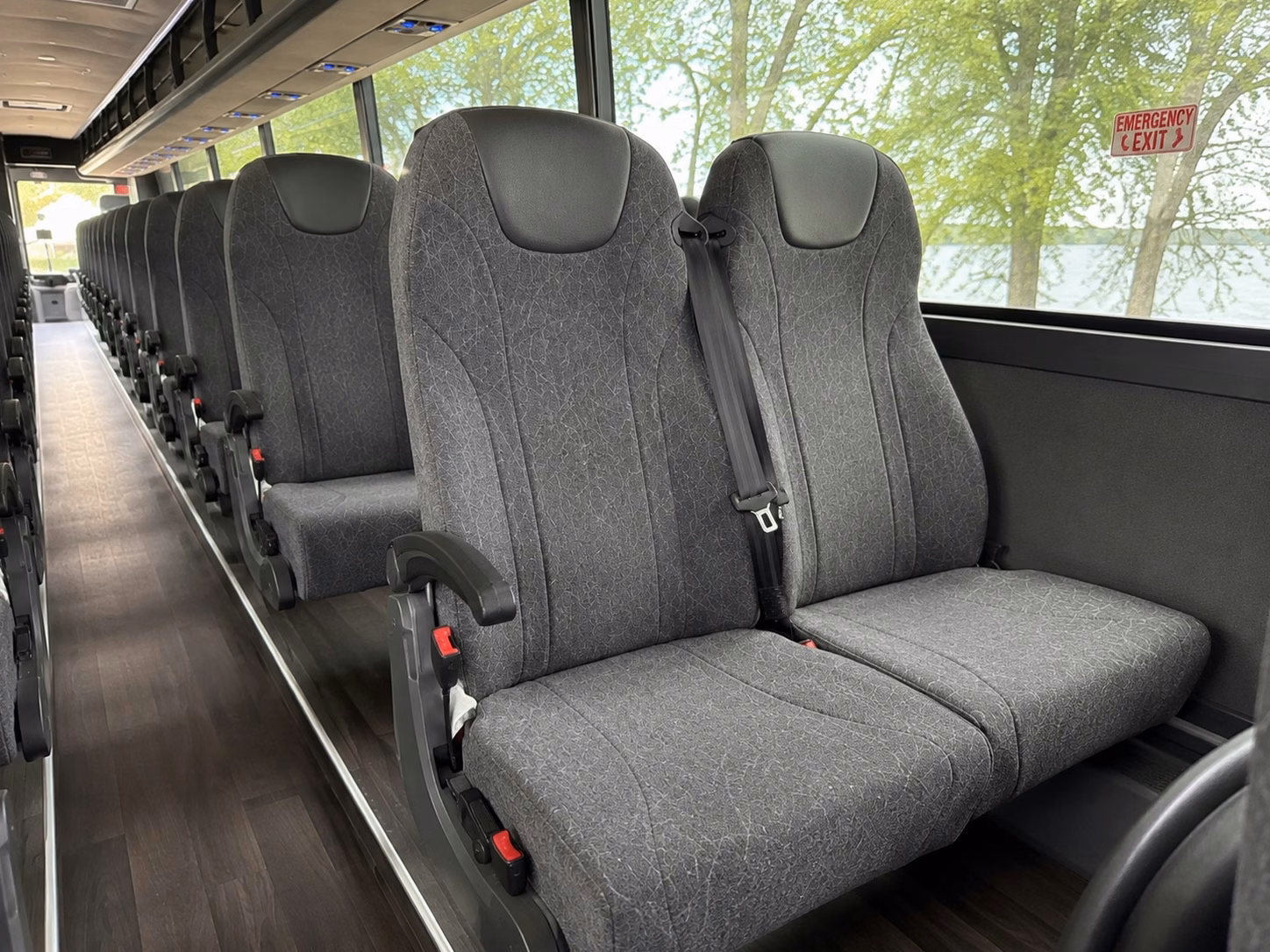 56 passenger charter bus inside